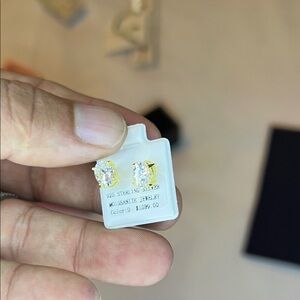 Gold over Sterling Silver Moissanite Earrings. 3ct